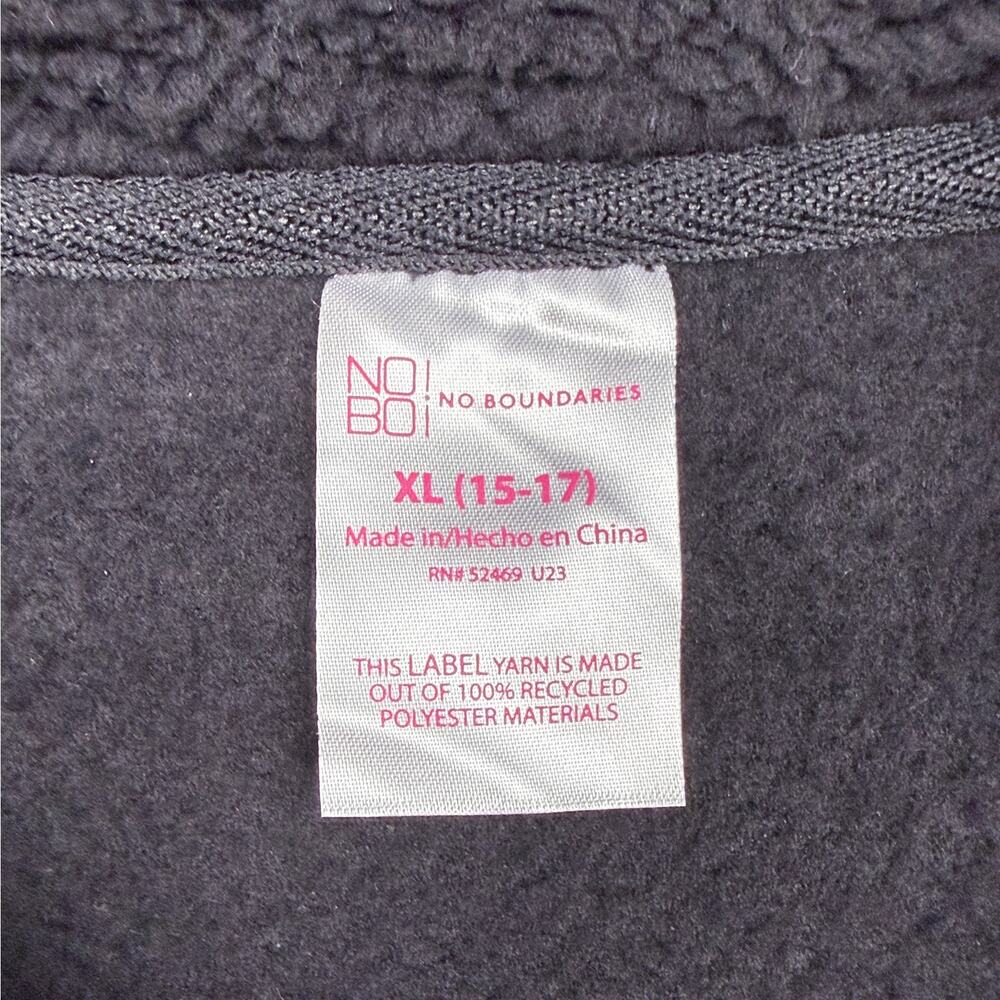 NWOT NO BOUNDARIES Plush Pullover 1/4 Zip Fleece Teddy Sweater (Black | XL) - Picture 7 of 7
